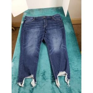 American Eagle Jeans Womens Blue Jegging Crop Pants Sz 24 Stretch High Rise